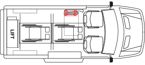 1 passenger + 2 wc or 3 passenger + 1 wc
