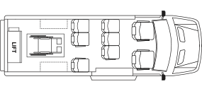 7 passenger + 1 wc Ford OEM Seats with Split